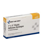 First Aid Only 1" x 3" Plastic Adhesive Bandages, 16/Box (1-002/AN146)
