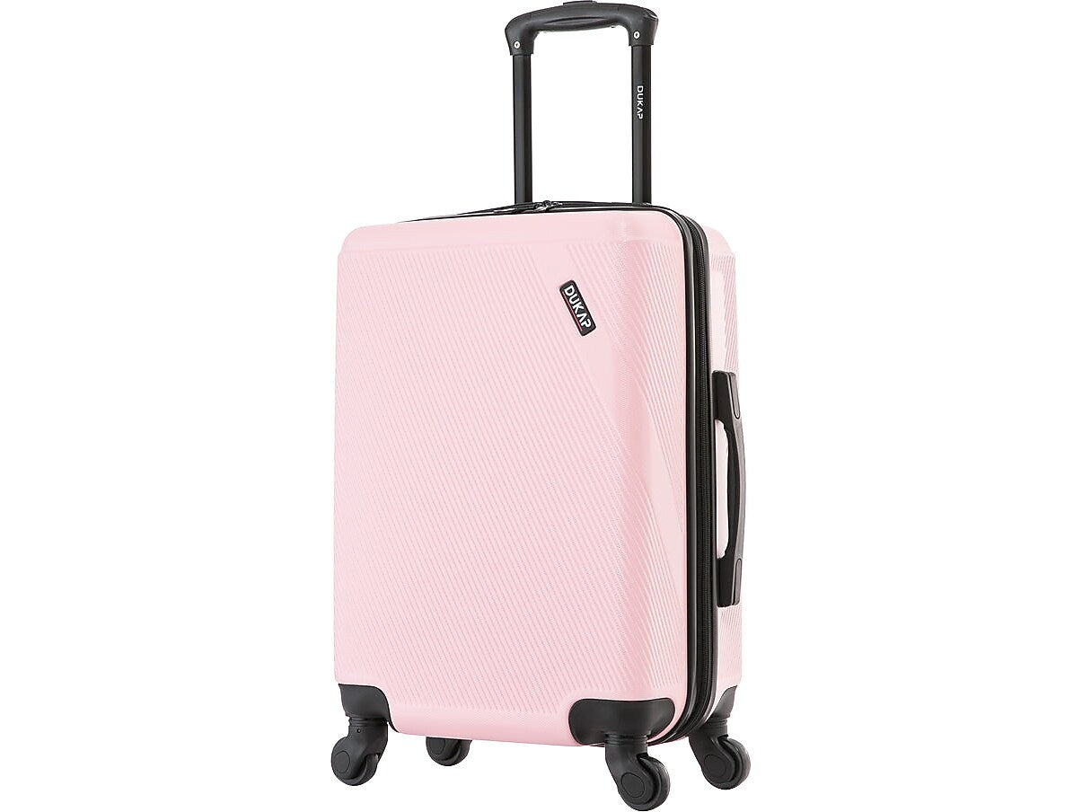 DUKAP Discovery 20" Hardside Suitcase, 4-Wheeled Spinner, TSA Checkpoint Friendly, Pink (DKDIS00S-PNK)