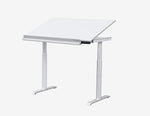 VersaDesk PowerLift 48"W Electric Adjustable Drafting Table, White (PEDT48-WW-APP)