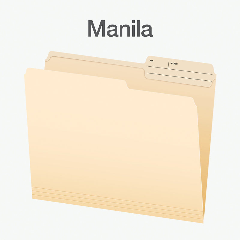 Pendaflex File Folder, 1-Tab, Right Position, Letter Size, Manila, 100/Box (1007078)