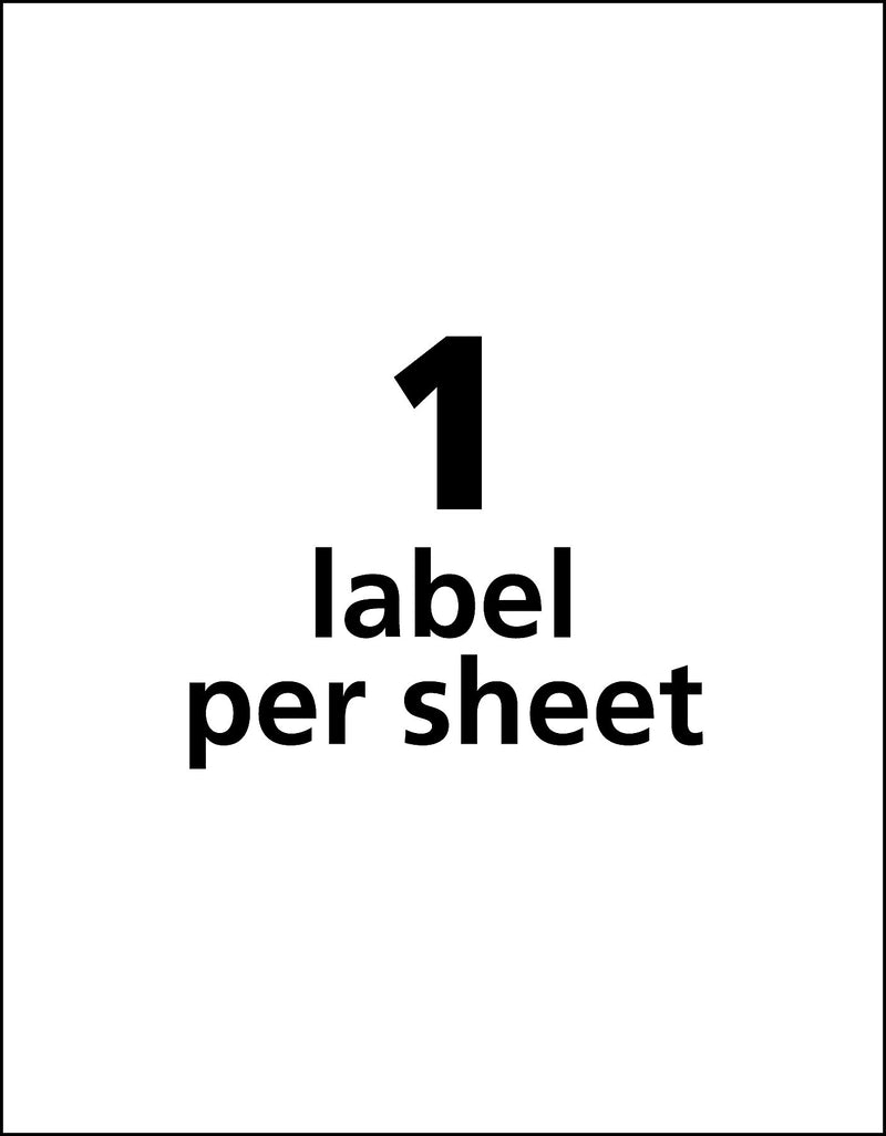 Avery TrueBlock Laser Durable ID Labels, 8-1/2" x 11", White, 50 Labels/Box (6575)