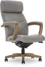 La-Z-Boy Greyson Ergonomic Bonded Leather Swivel Executive Chair, Gray (CHR10086A)