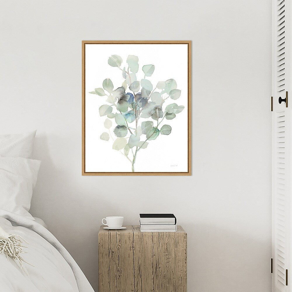 Amanti Art Eucalyptus III Cool by Danhui Nai Framed Canvas Wall Art Print, 23" x 28" (A42677089685)