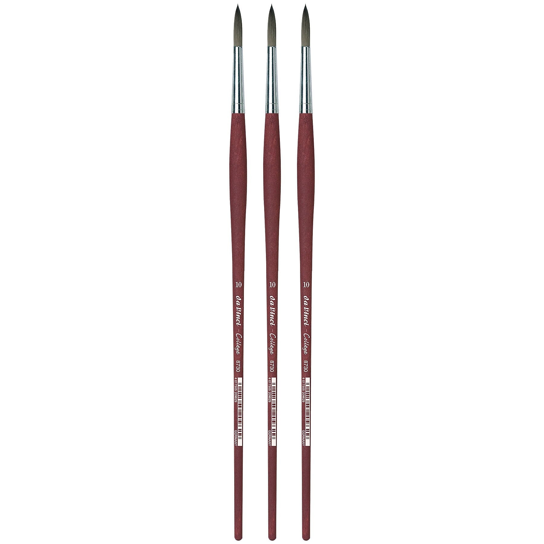 da Vinci COLLEGE Oil and Acrylic Synthetic Student Round Brush, 3 Brushes/Pack (DVXVA873010-3)