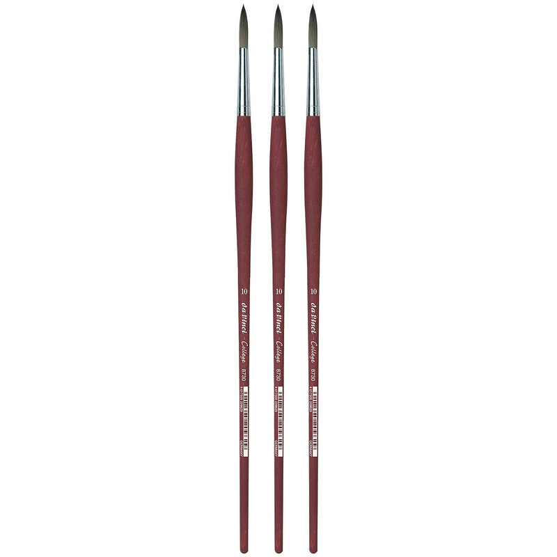 da Vinci COLLEGE Oil and Acrylic Synthetic Student Round Brush, 3 Brushes/Pack (DVXVA873010-3)