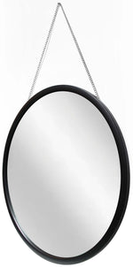 Infinity Instruments Franc II Black Plastic Framed Wall Mirror, 22" (20209BK)