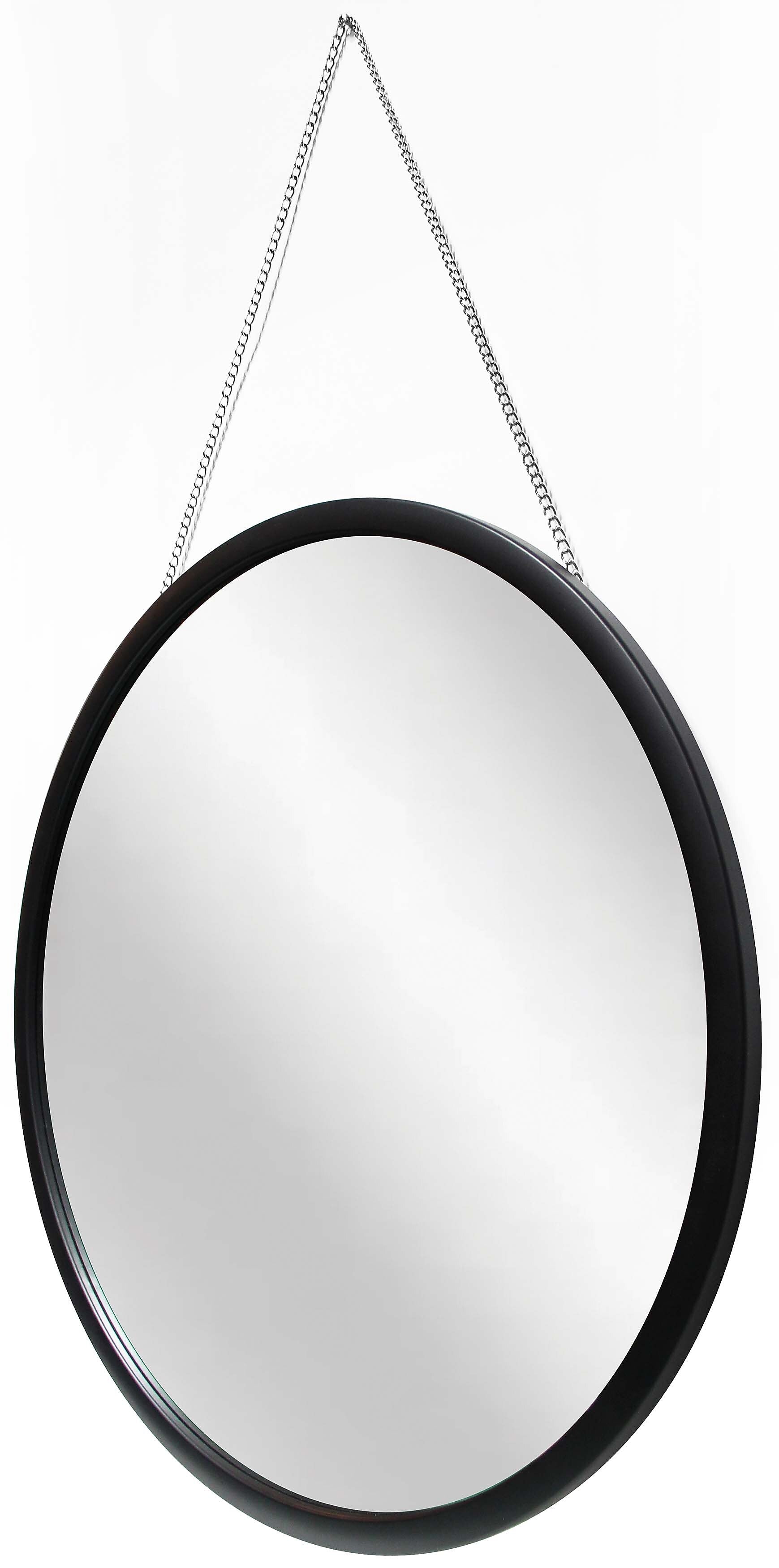 Infinity Instruments Franc II Black Plastic Framed Wall Mirror, 22" (20209BK)