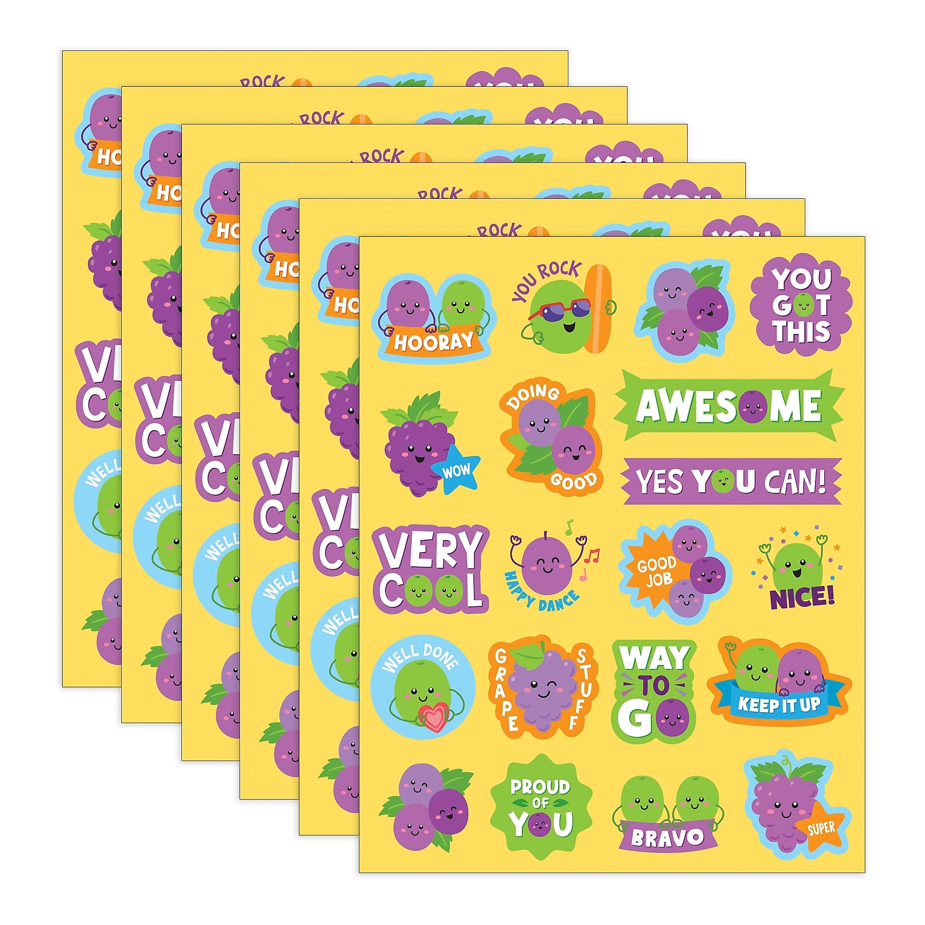 Teacher Created Resources Grape Smelly Stickers, Multicolored, 120/Pack, 6/Packs/Bundle (TCR9448-6)