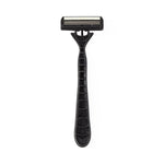Medline Triple Blade Facial Razors with Lube Strip, Blue/Black, 10/Box (BRN1333Z)