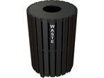 CleanRiver Carousel Outdoor Trash Can, 35-Gallon, Black (RS35-BK-W)
