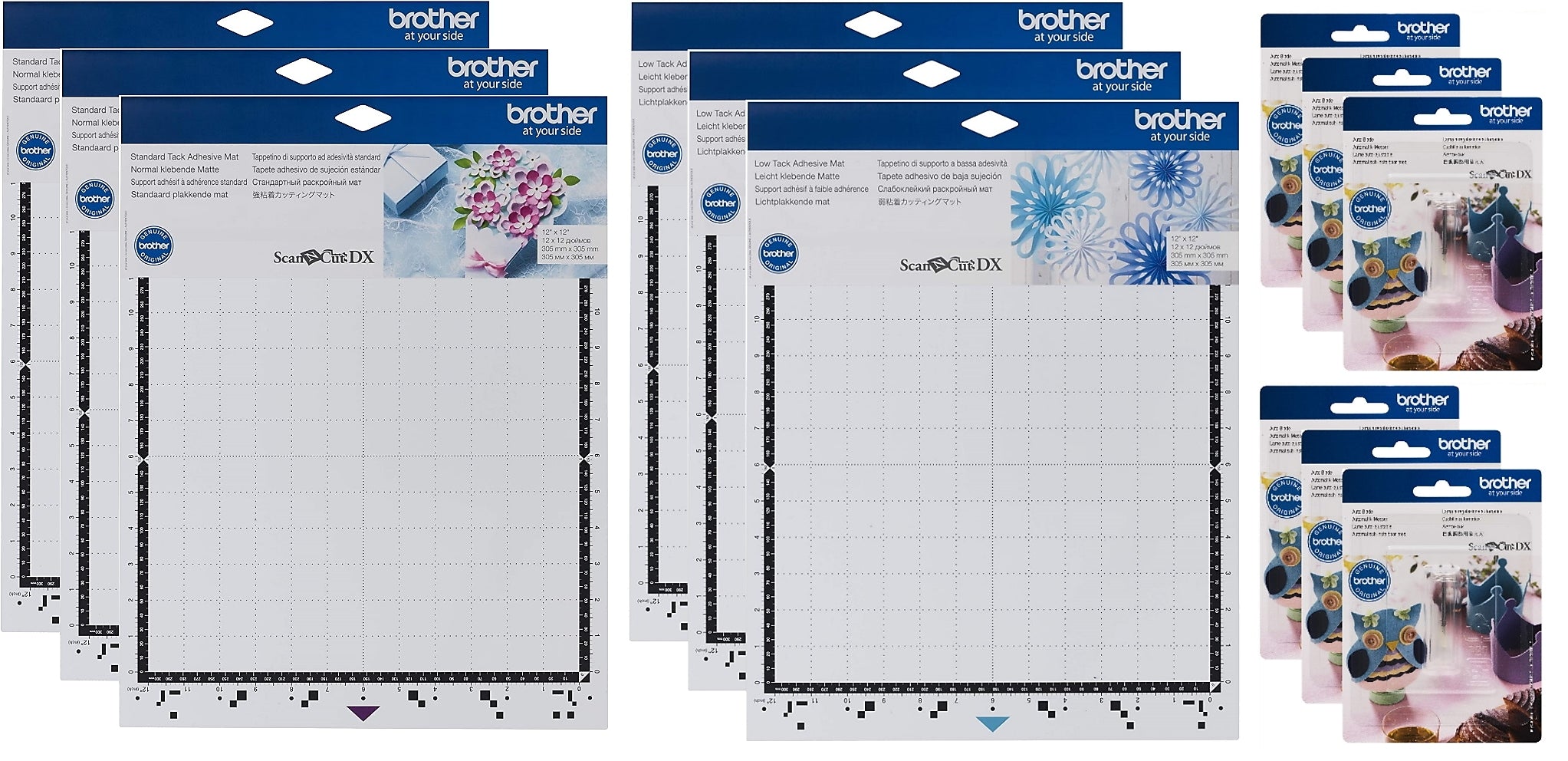 Brother ScanNCut DX Adhesive Cutting Mats and Replacement Blades Bundle (MATBLD-STP)