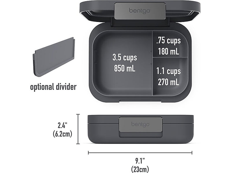 bentgo Modern Lunch Box, Dark Gray, 44 oz. (BGOMDN-DG)