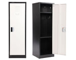 AdirOffice 48"H Single Tier Black/White Storage Locker (ADI629-01-B-W-DL)