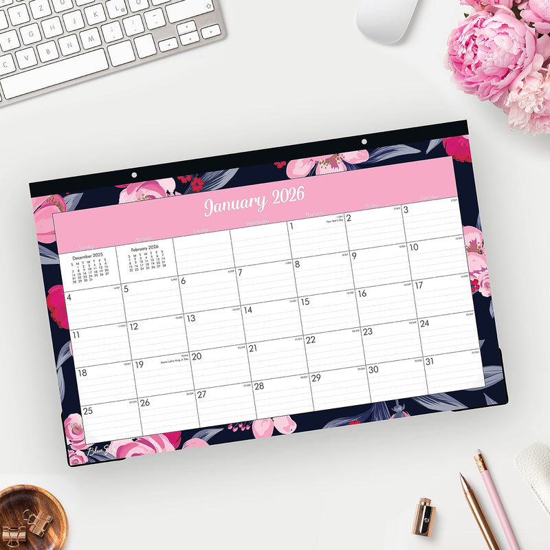 2026 Blue Sky Mimi Pink 17" x 11" Monthly Desk Calendar (148626-26)