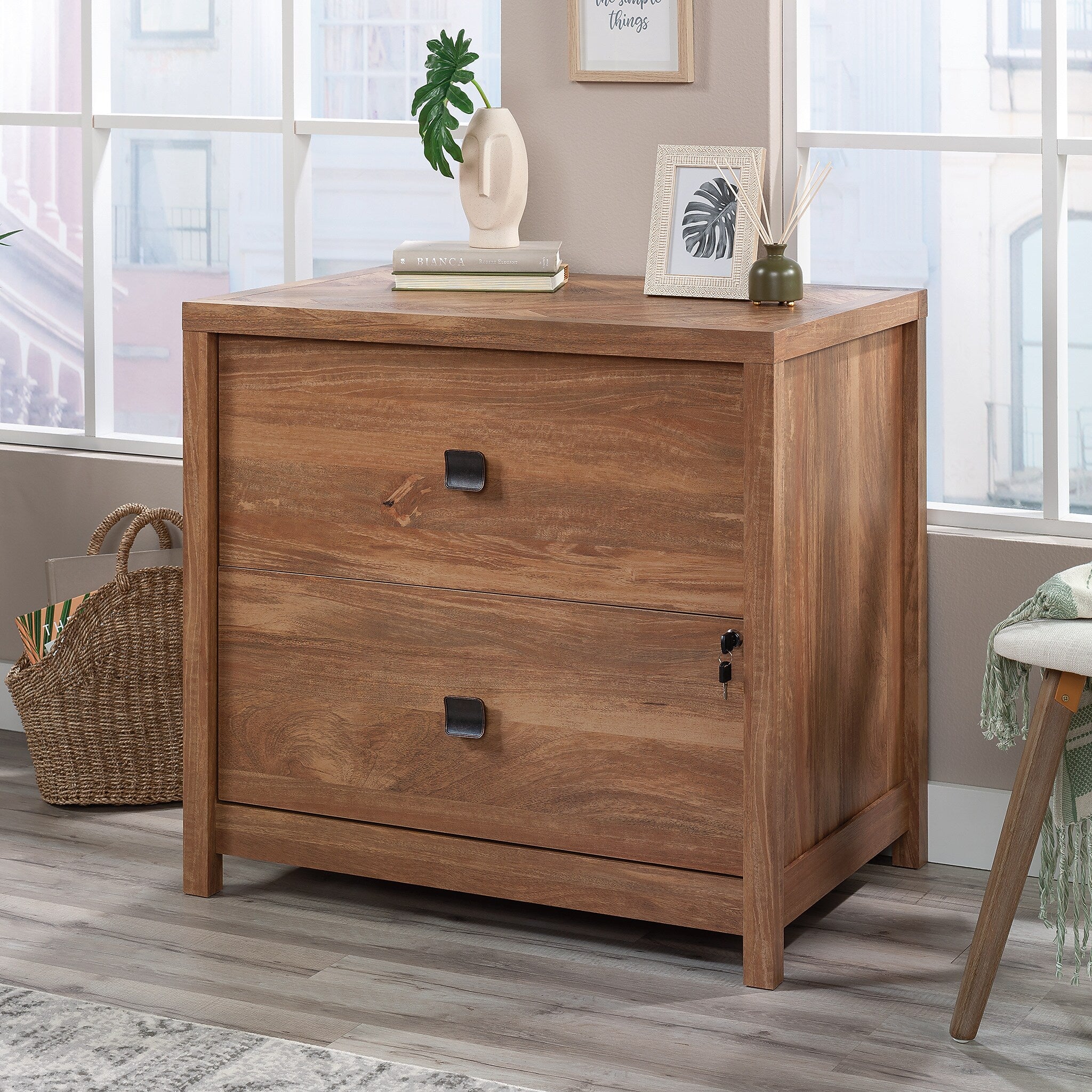 Sauder Cannery Bridge Commercial 2-Drawer Lateral File Cabinet, Letter/Legal Size, 32"W x 22"D, Sindoori Mango (429514)