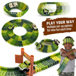 JITTERYGIT Dino Journey Race Track Site Toy Set, 177 Pieces/Pack (DINO-TRACK-GID-JOURNEY-SET - GREEN)