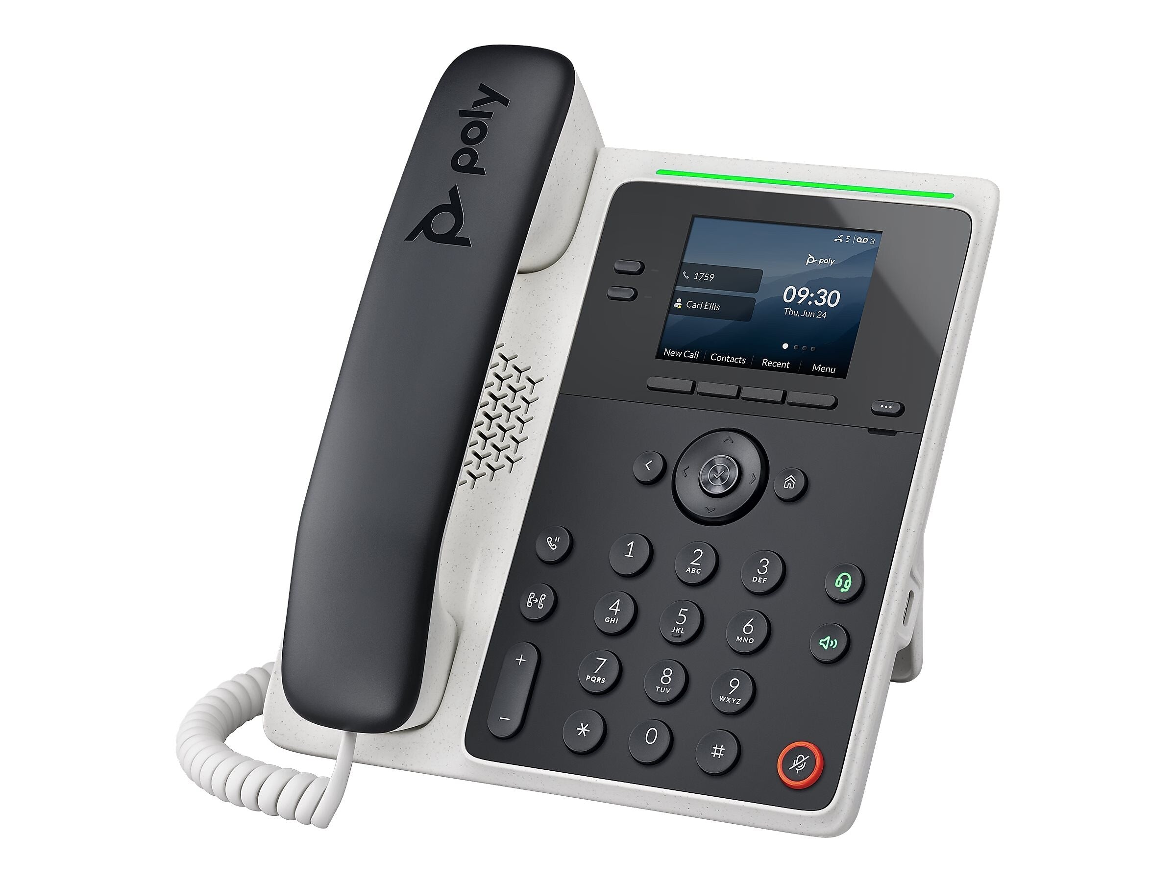 Poly Edge E100 Corded Conference Telephone, Black/White (2200-86980-025)