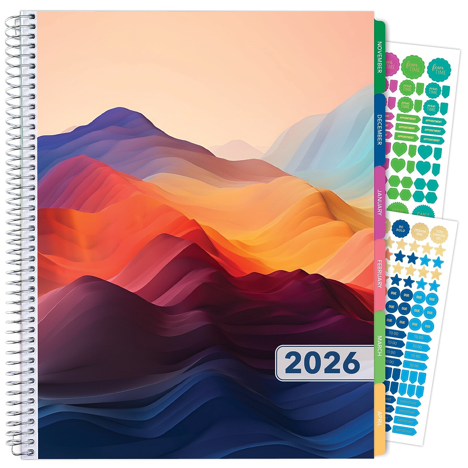 2026 Global Printed Products Mountain Majesty 8.5" x 11" Weekly & Monthly Planner, Paperboard Cover (NRY26-LAMF-74)