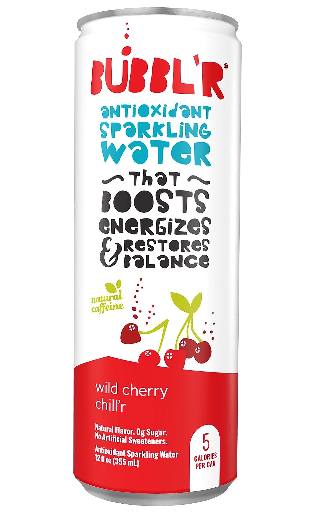 Bubbl'r Antioxidant Wild Cherry Chill'r Flavored Sparkling Water, 12 oz., 12/Pack (WIC39949)