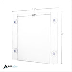 AdirOffice Window Sign Holder, 8.5" x 11", Vertical/Horizontal, Side Loading, Clear Acrylic, 12/Pack (639-8511-WSH-12)