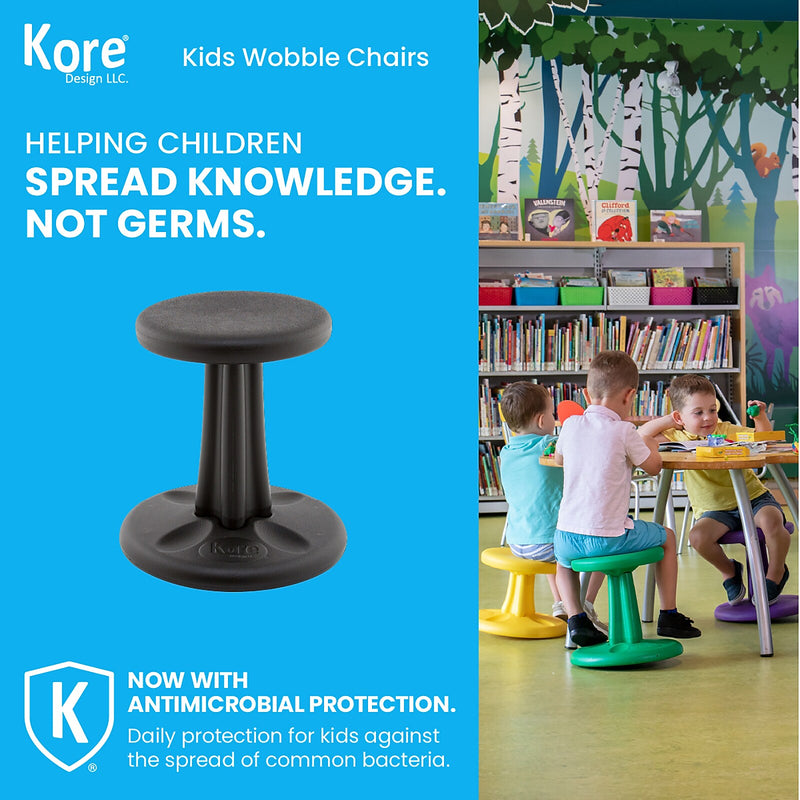 Kore Design Plastic/Poly Kids Wobble Stool, Black (KD-598)