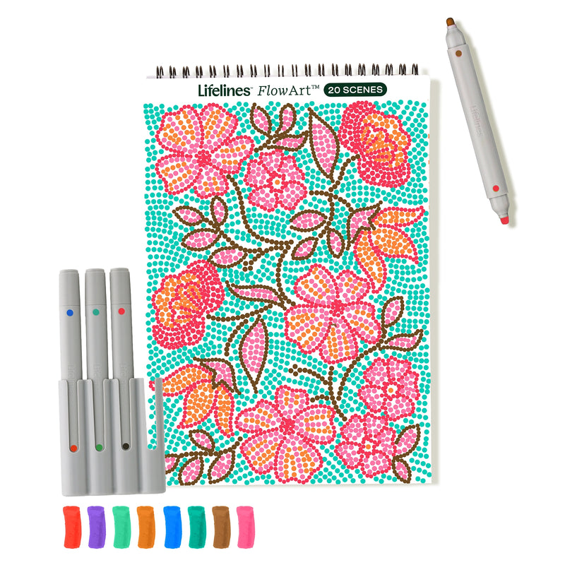 Lifelines FlowArt: Dot-By-Letter Botanicals Coloring Book, 20 Pages (165005)