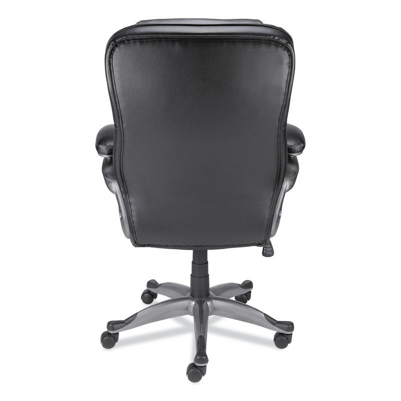 Alera Birns Series Fixed Arm Leather Task Chair, Black (ALEBN41B19)