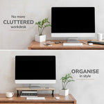 Anji Mountain Mango Wood & Metal Monitor Stand, Up to 32" Monitor, Natural (MS-MNG-04BLK)