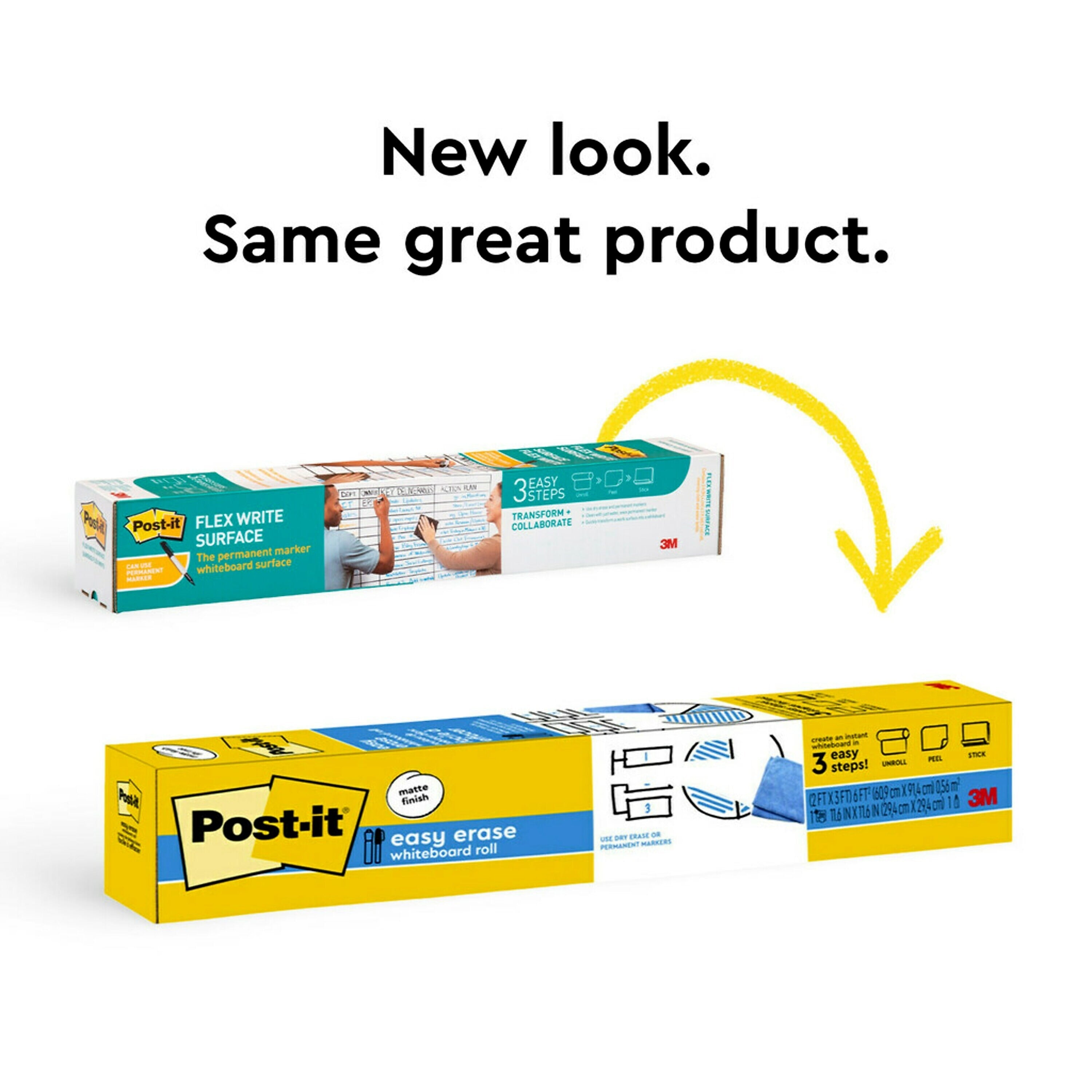 Post-it Easy Erase Plastic Adhesive Dry-Erase Whiteboard, 4' x 3' (FWS4X3)