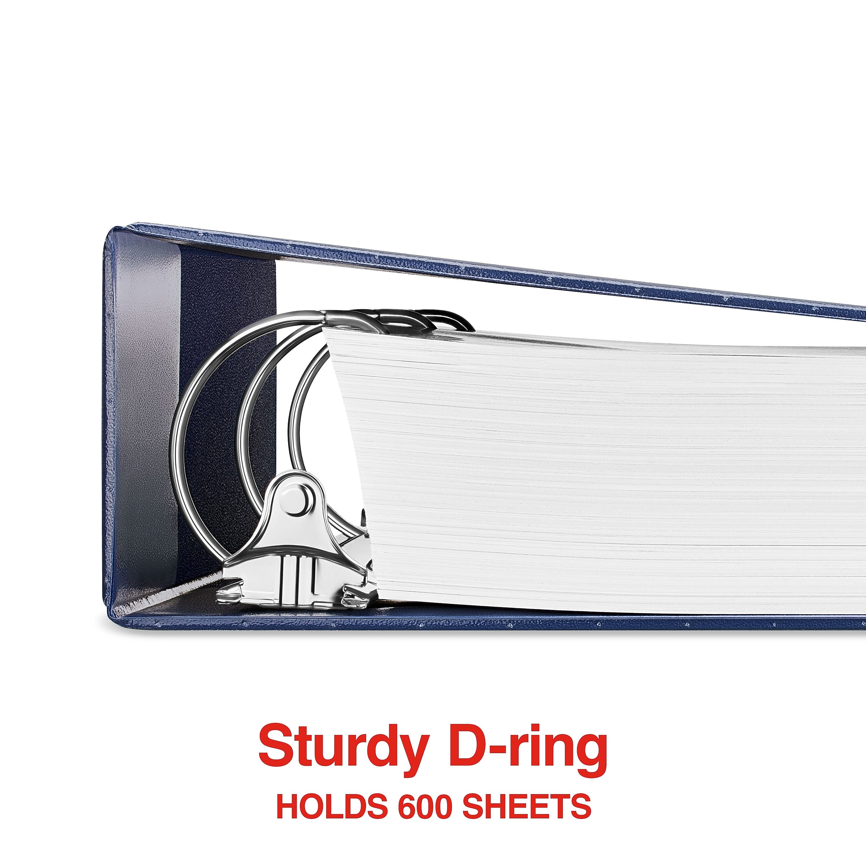 Staples 3" 3-Ring View Binder, D-Ring, Blue (55421/26451)