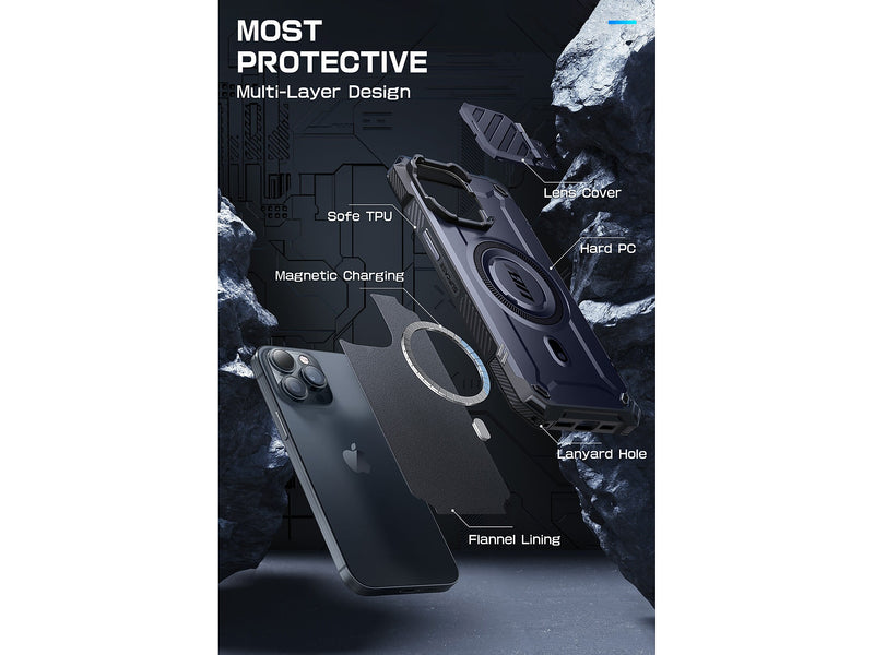 SUPCASE Unicorn Beetle MAG XT MagSafe Rugged Case for iPhone 15 Pro Max, Shock-Absorbing, Dark Blue (SPH23MX67MGXTMN)