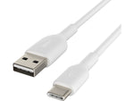 Belkin BoostCharge USB-C to USB-A Charging Cable, 3.3 ft., White, 2/Pack (CAB001bt1MWH2PK)