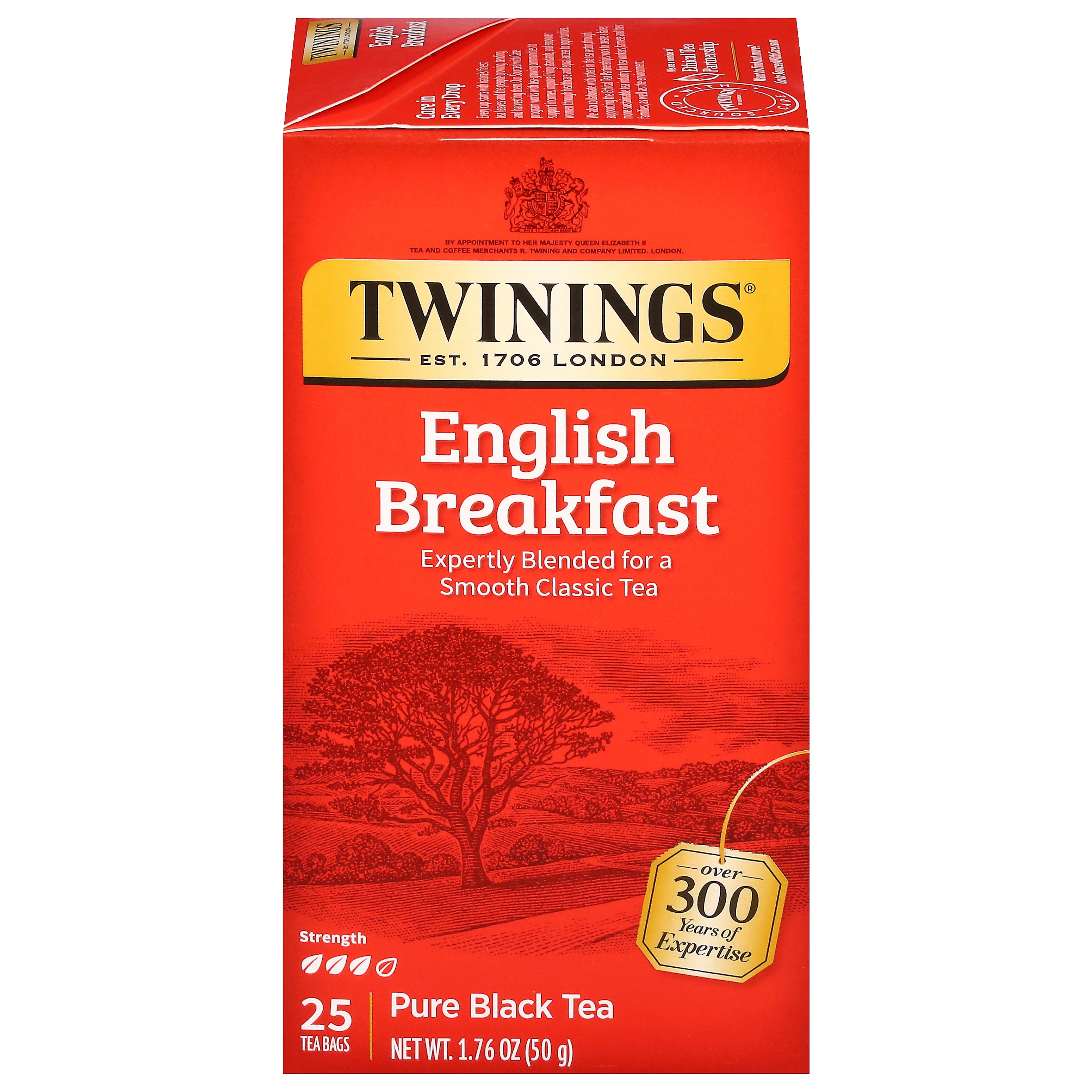 Twinings English Breakfast Tea Bags, 25/Box (TNA51726)