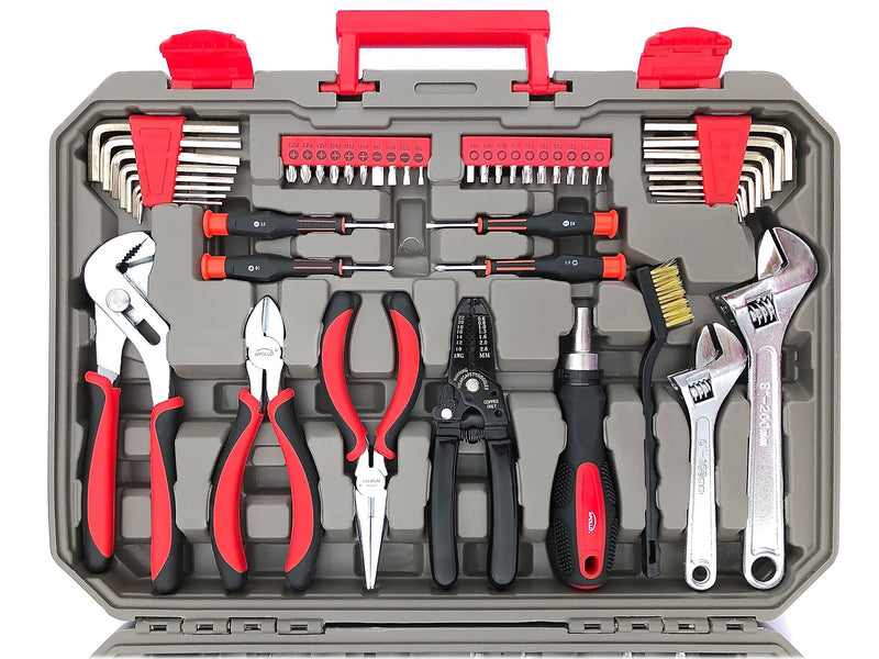 Apollo Tools Mechanics Tool Set, 95-Piece, Gray/Red (DT1242)