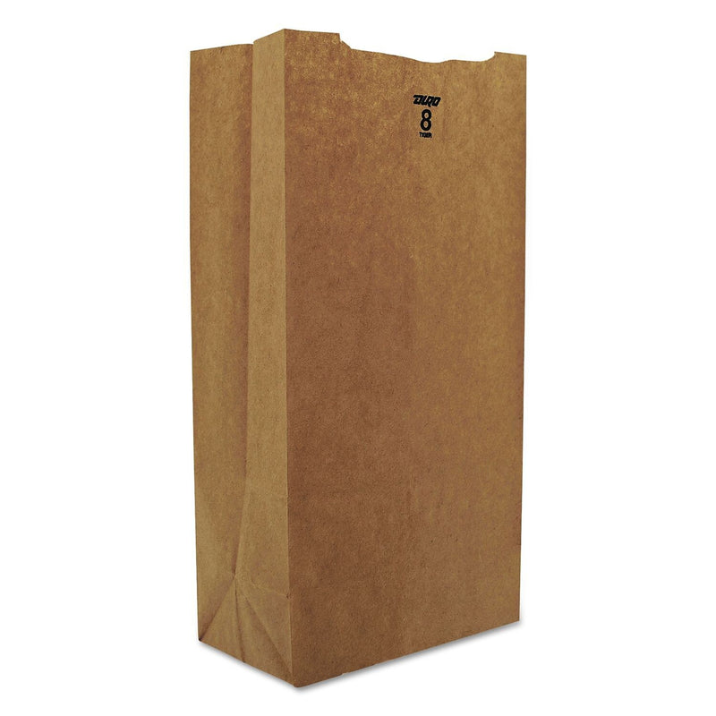 General #8 Paper Grocery Bag, 35lb Kraft, Standard 6 1/8 X 4 1/6 X 12 7/16, 2000 Bags
