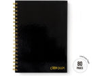 Carpe Diem 1-Subject Notebook, 7.5" x 9.75", Wide-Ruled, 80 Sheets, Black (9375-CD)