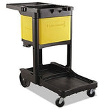 Rubbermaid 6181 Locking Janitor Cleaning Cart Cabinet, Yellow Polyethylene (RCP6181YEL)