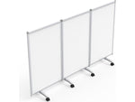 Luxor Freestanding 3-Panel Mobile Magnetic Whiteboard Room Divider, 53.5"H x 91"W, White (MB9152WW)