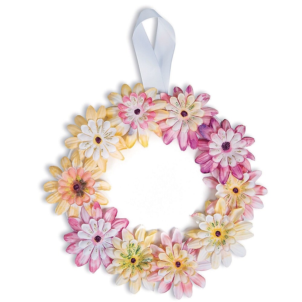 S&S Worldwide Flower Wreath Craft Kit, 12/Pack (GP3302)
