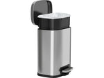 HLS Commercial Stainless Steel Step Trash Can with Hinged Lid, 1.32-Gallon, Silver (HLSS01R)