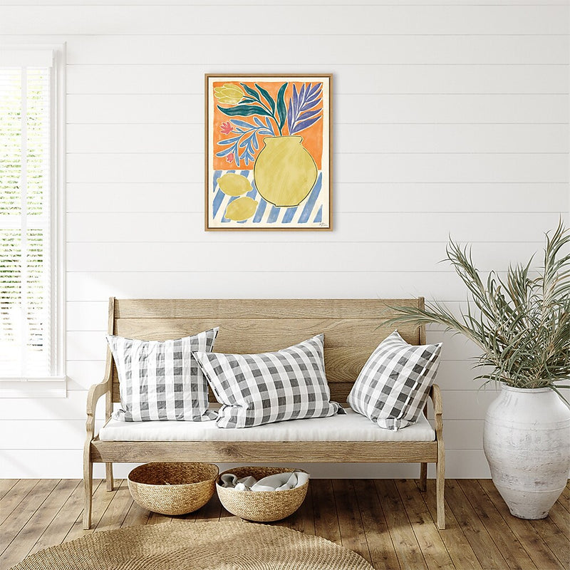Amanti Art Cyprus and Lemon Still Life IV by Janelle Penner Framed Canvas Wall Art Print, 23" x 28" (A42677521102)