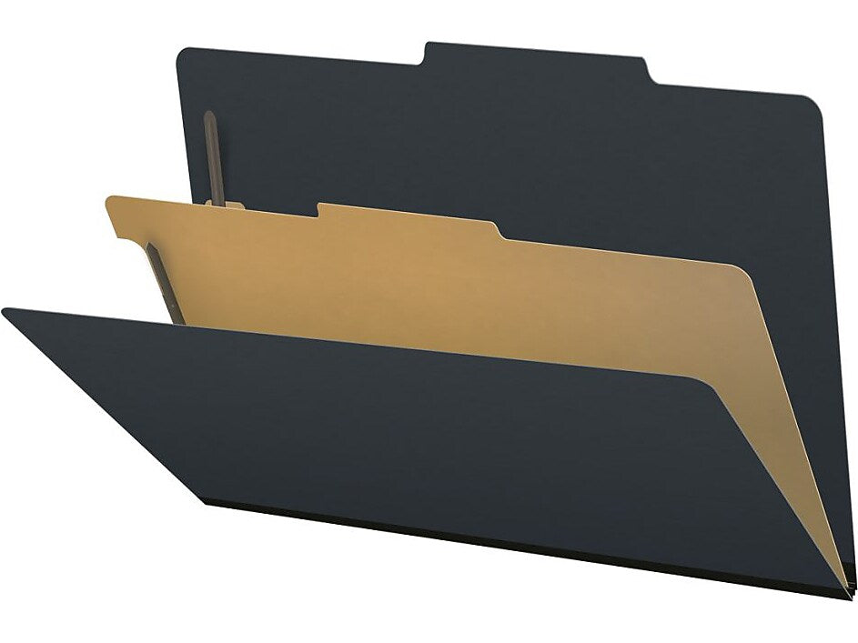 Medical Arts Press Pressboard Classification Folder, 1 Divider, 2" Expansion, Legal Size, Black, 10/Box (DV-T52-14-3BLK)