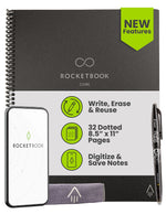 Rocketbook Core Smart Notebook, 8.5" x 11", Dot-Grid Ruled, 32 Pages, Black (EVR-L-RC-A-FR)