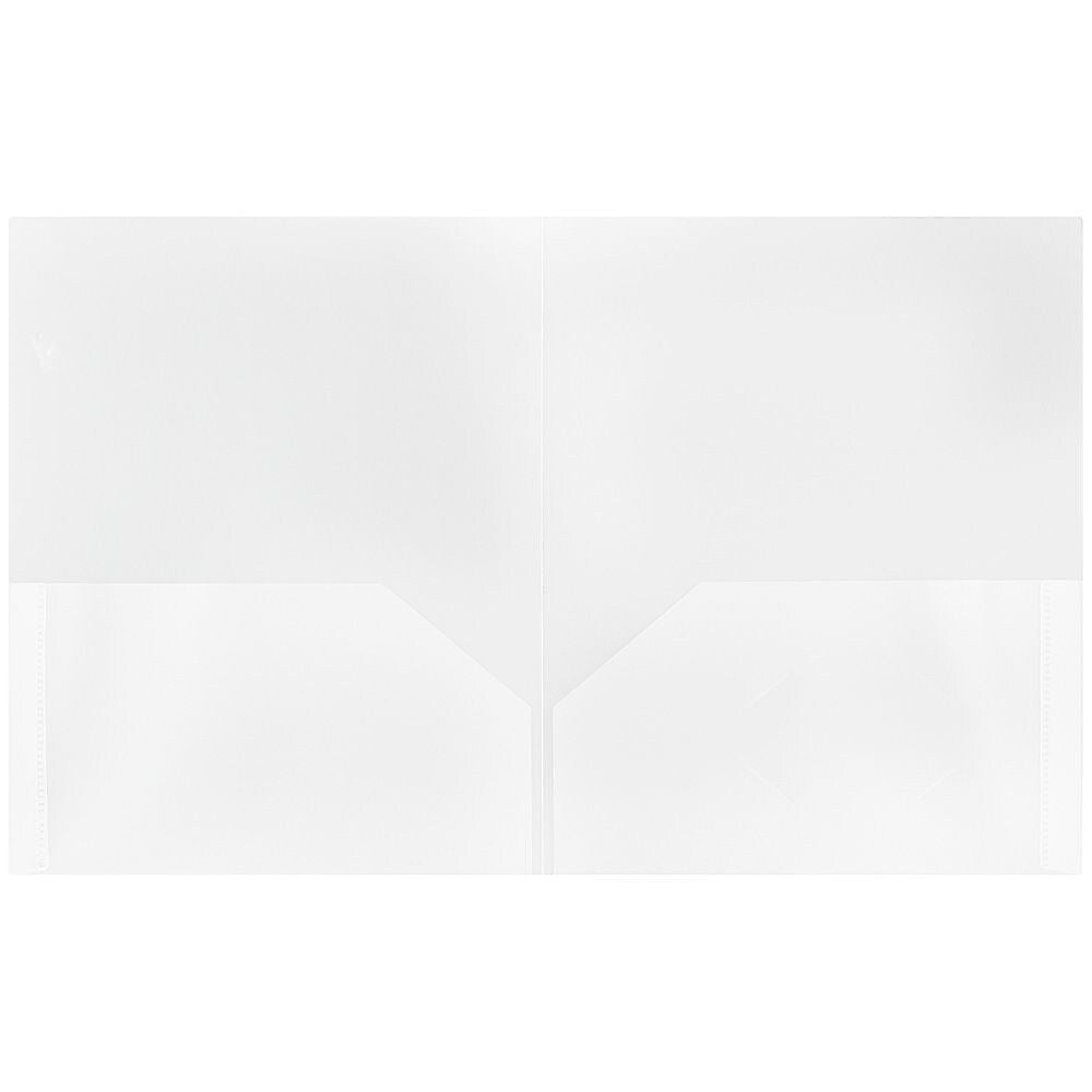 JAM Paper POP 2-Pocket Presentation Folder, Clear, 2/Box (382ECLDB)