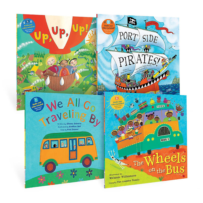 Barefoot Books Kindergarten Transportation Singalongs Book Bundle, 4/Set (BBK9798888593349)