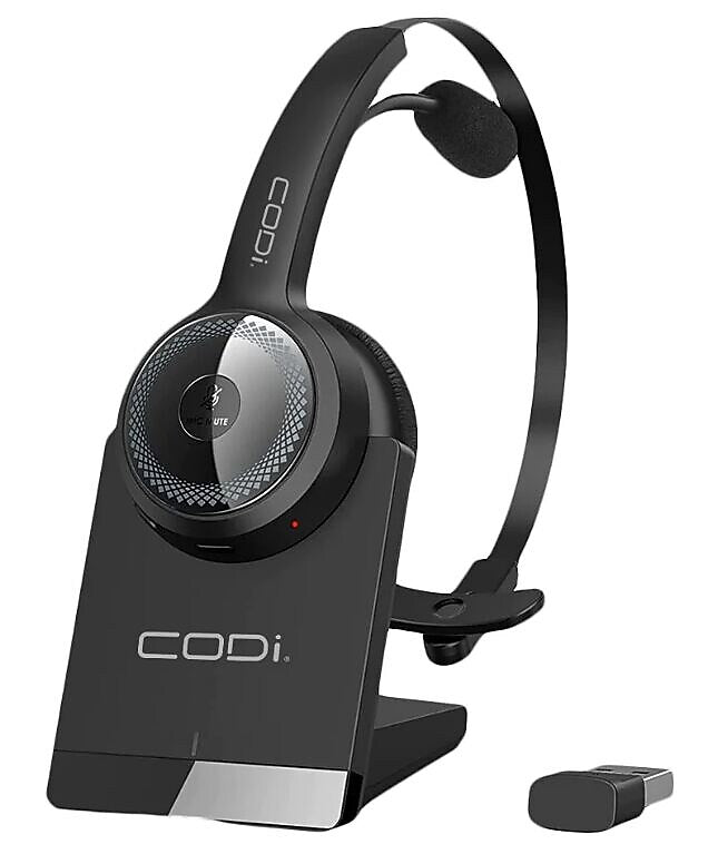 CODi Claro Wireless Headset w/ Integrated AI-Powered ENC Microphone, Black (A04616)