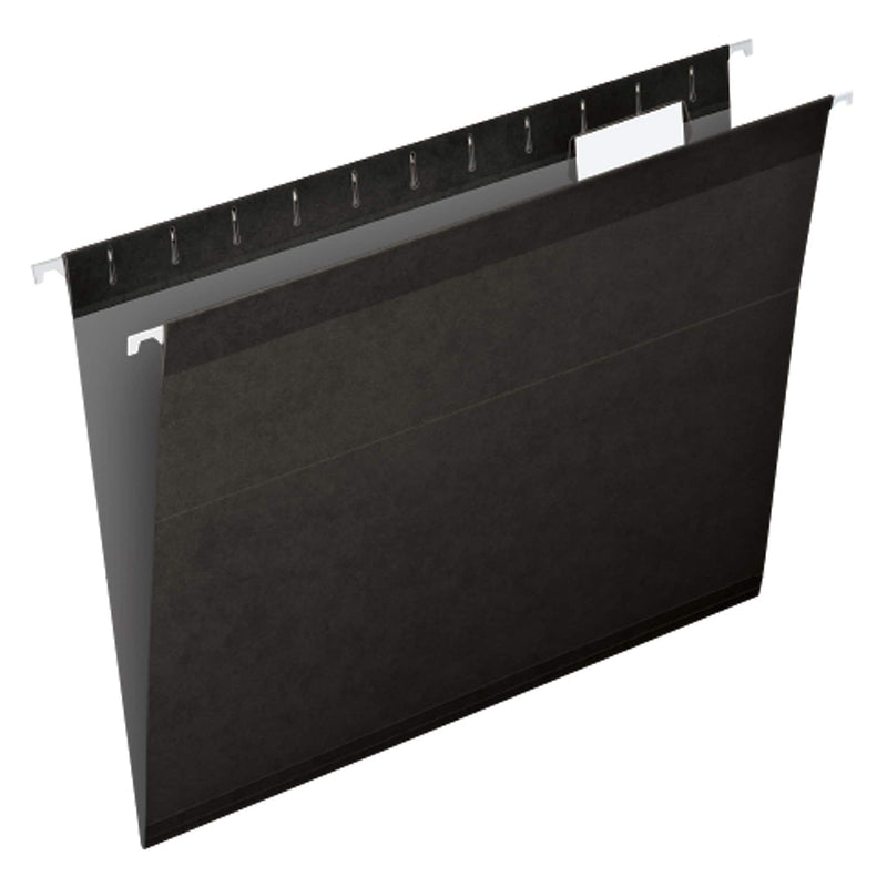 Pendaflex Reinforced Hanging File Folders, 1/5 Tab, Letter Size, Black, 25/Box (04152 1/5 BLA)