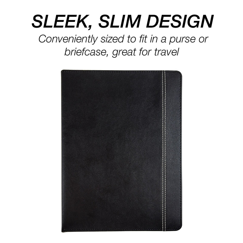 Samsill Slimline Vinyl Padfolio, Black (71220)