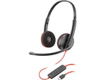 Poly Blackwire 3220 Stereo Headset, USB-C/USB-A, UC Certified, Bulk (8X228A6)
