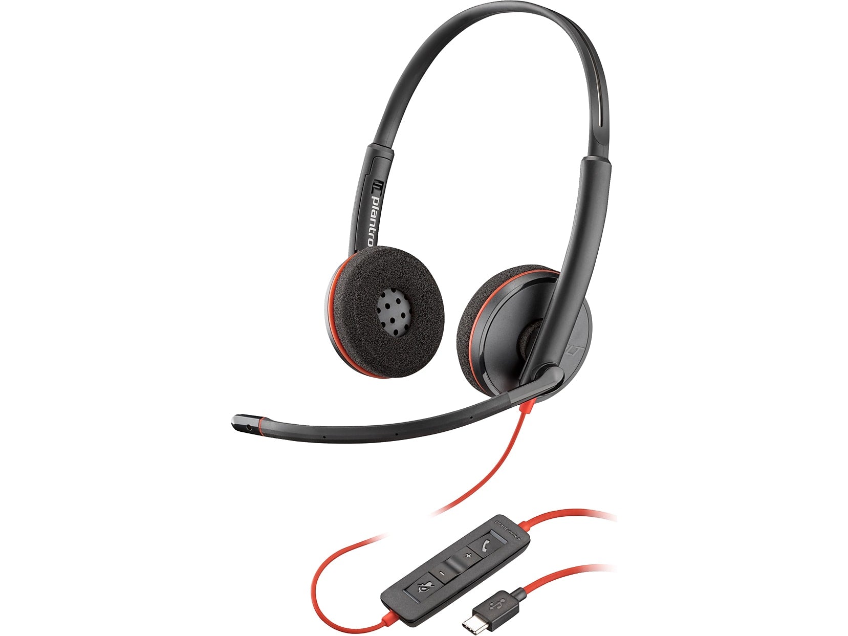 Poly Blackwire 3220 Stereo Headset, USB-C/USB-A, UC Certified, Bulk (8X228A6)